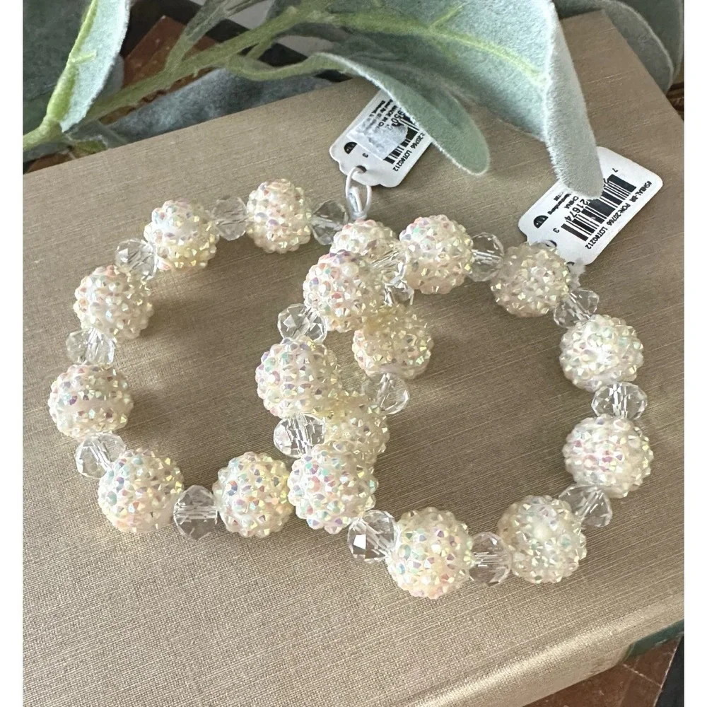 White rhinestone bracelets